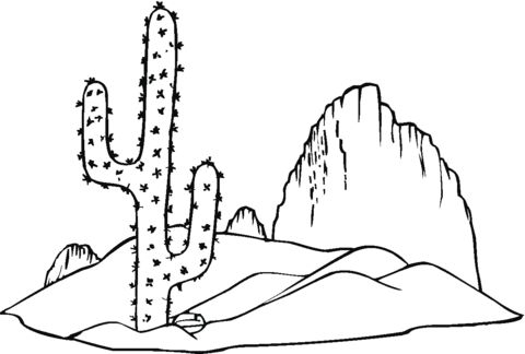 Saguaro Cactus Coloring Page